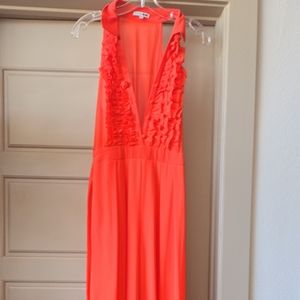 Vibrant Orange Sleeveless Dress